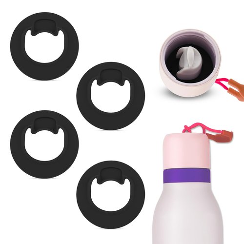PEUTIER 4pcs Water Bottle Stopper Replacement for Owala FreeSip Twist 18oz 24oz, Water Bottle Top Lid Gasket for Owala FreeSip Twist Series Bottle Stopper Seal Part Accessories, BPA-Free(Black)