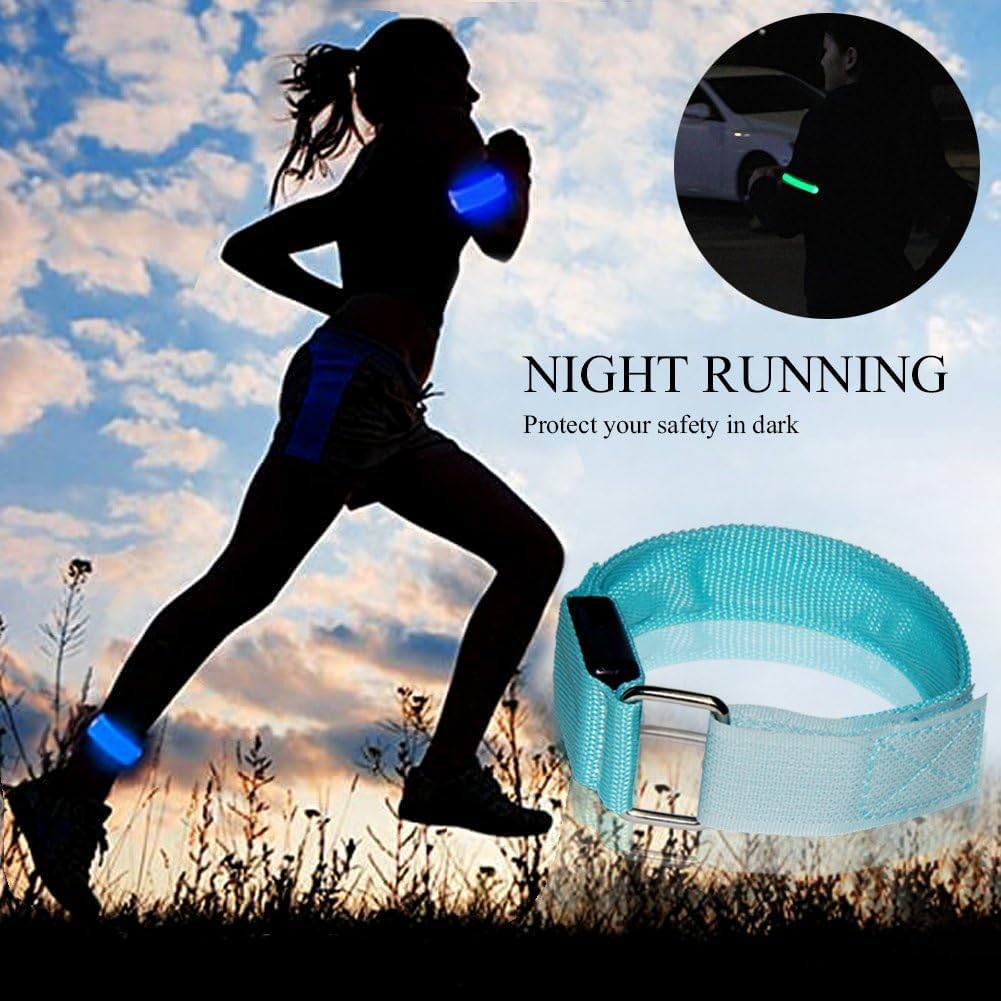 Fashion&cool LED Slap Band, USB Rechargeable Light Up Sport Armband, Glow in The Dark Adjustable Bracelets for Men&Women, Night Safety Lights for Running, Jogging Cycling, Hiking