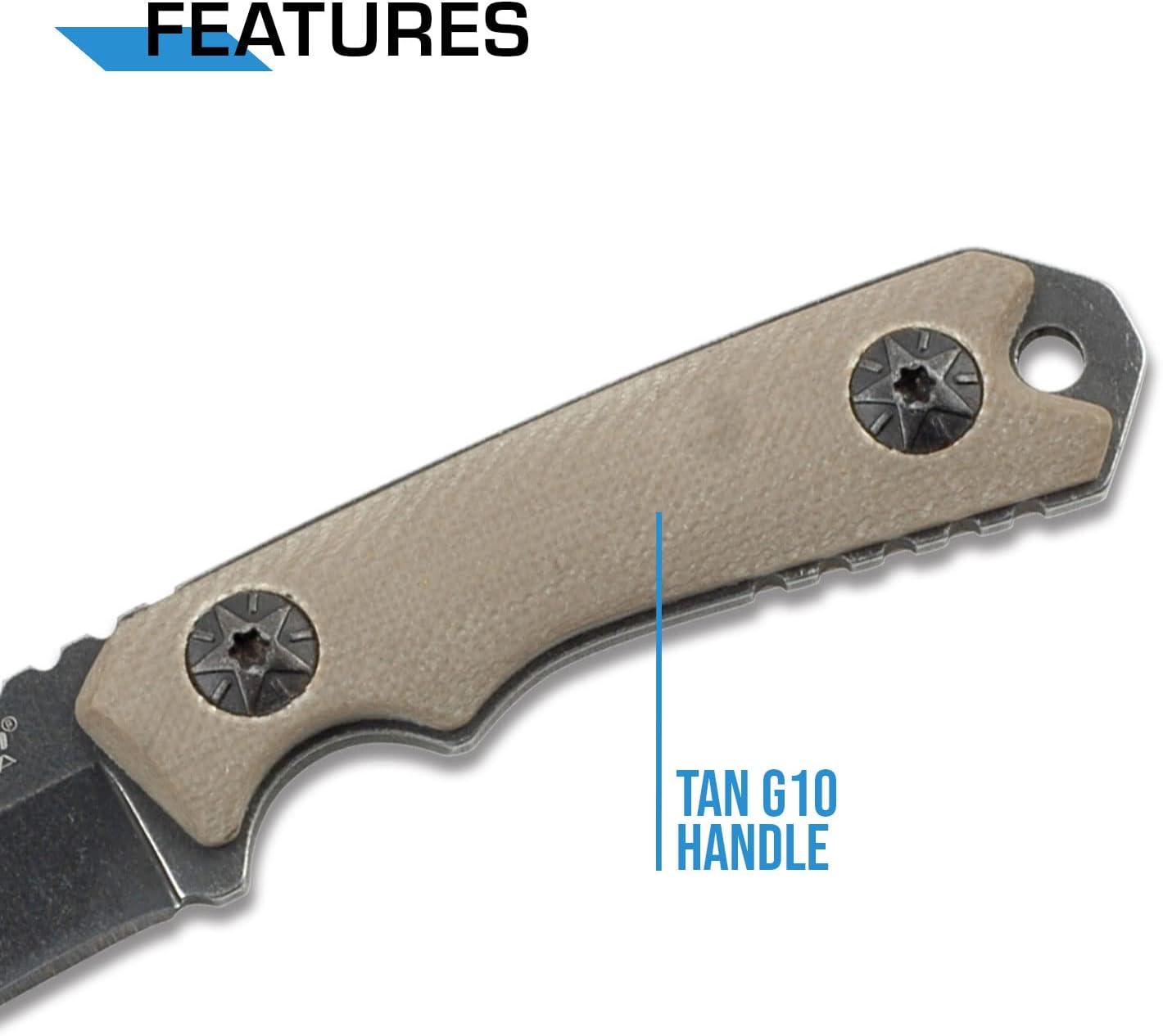 MTech USA MT-20-30 Series Fixed Blade Neck Knife, Drop Point Blade, G10 Handle, 4-3/4-Inch Overall