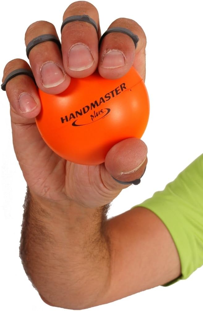 Physical Therapy Hand Exerciser - Forearm Exerciser with Stress Relief Ball - Hand Therapy Balls for Exercise, Training - Finger Exerciser & Strengthener - Soft Tension, Purple