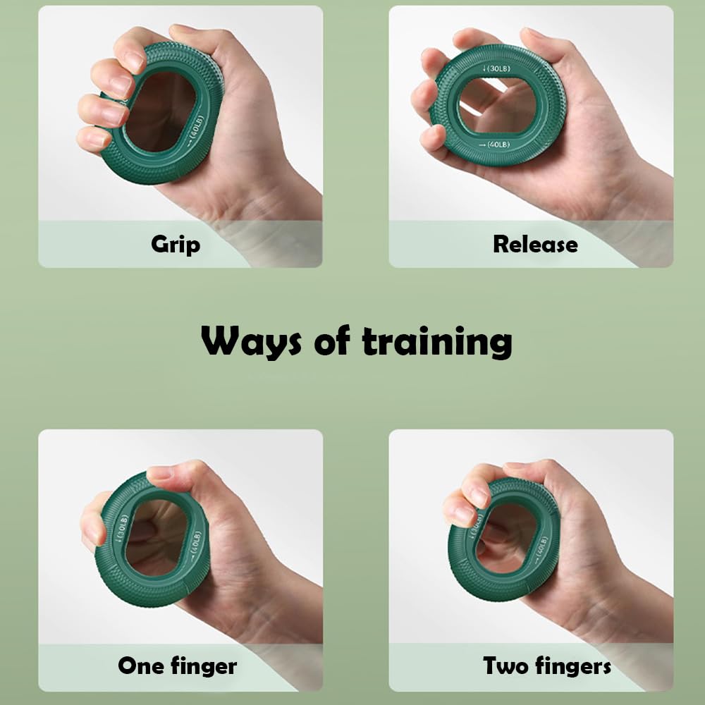 Hand Strengthener Grip 3 in 1 Rubber Circle Finger Wrist Exercise Squeezer 20 30 40 50 60 70 80 Pounds