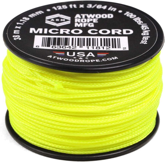 Atwood Rope MFG Micro Utility Cord 1.18mm X 125ft Reusable Spool | Tactical Nylon/Polyester Fishing Gear, Jewelry Making, Camping Accessories