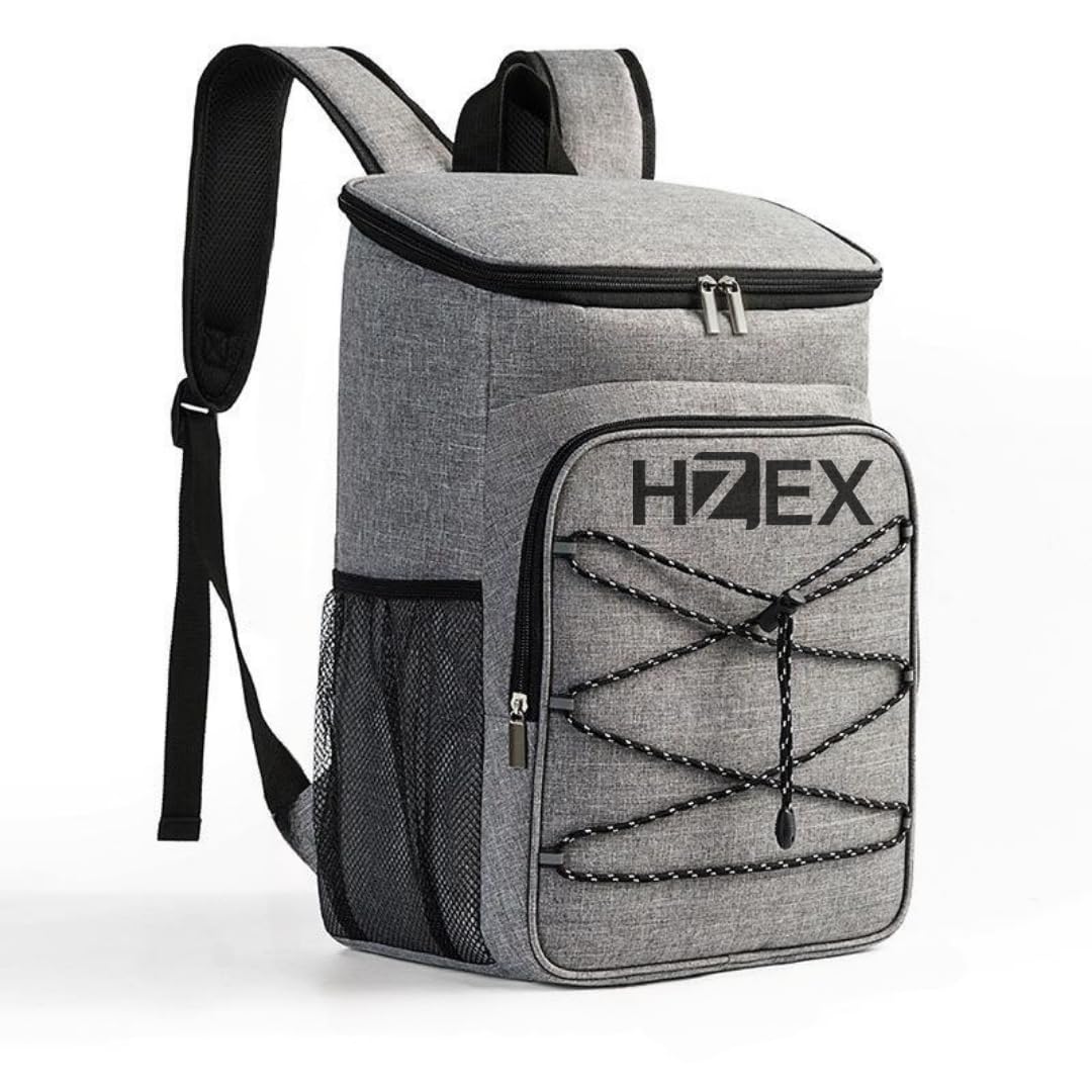 HZEX 25L Insulated Cooler Backpack – Leak Proof Travel Back Pack Cooler for Hiking, Camping, Beach, Picnic & Outdoor Adventures – Large Capacity Soft Cooler Bag for Men & Women, Keep Food - Drink Cold