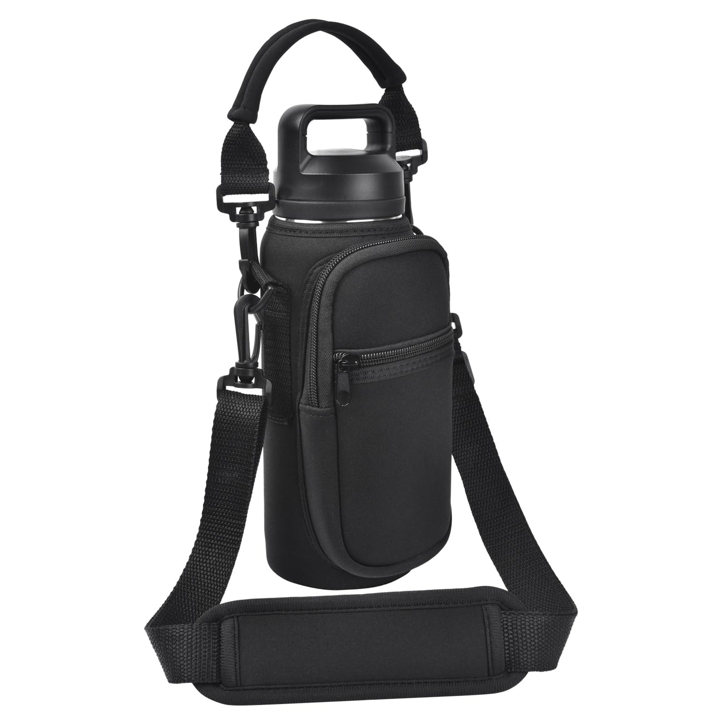 RUCHBA Water Bottle Holder with Strap Phone Pocket, Crossbody Carrier Sling Bag for YETI 18 24 26 32 36 40oz Cup Gym Hiking Travelling
