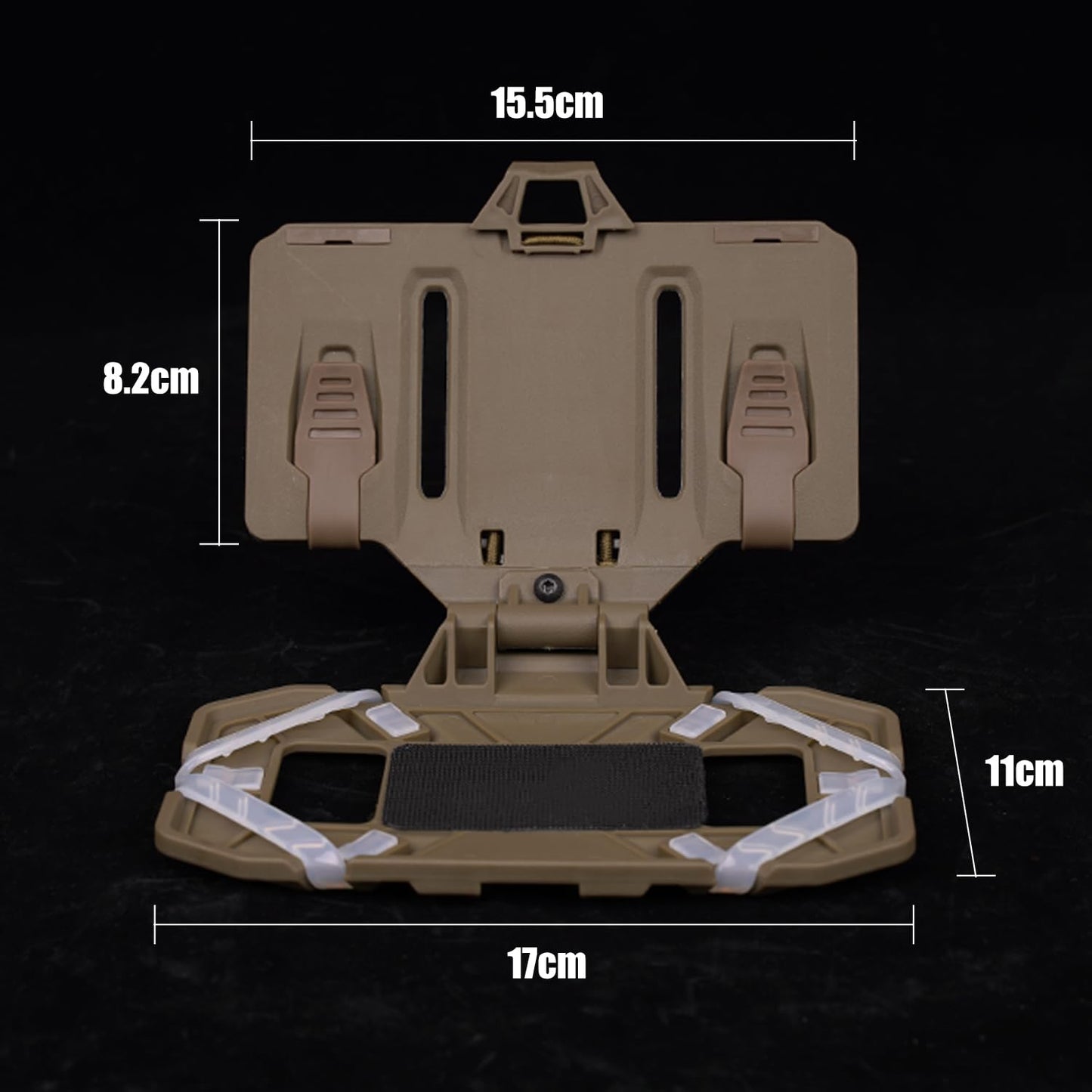 Zhongren Tactical Plate Carrier Vest Attachments Universal Phone Chest Mount for Screen Size 4.7"-6.7" Molle Foldable Navigation Phone Holder Board (Tan)
