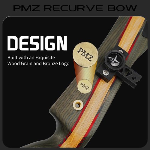 PMZ Recurve Bow and Arrow Set, Professional Aldults Archery Hunting Bow Kit, Ergonomic Design 67.5'' Takedown Bow for Youth Beginners Enthusiasts and Hunting, Right Hand 45lbs