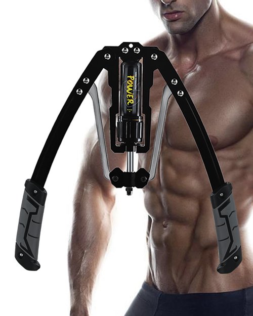 Twister Arm Exerciser Hydraulic Power Adjustable 22-440lbs, Home Chest Expander Shoulder Muscle Training Fitness Equipment, Biceps ABS Back Enhanced Exercise Strengthener, Thickened Carbon Steel, Gray