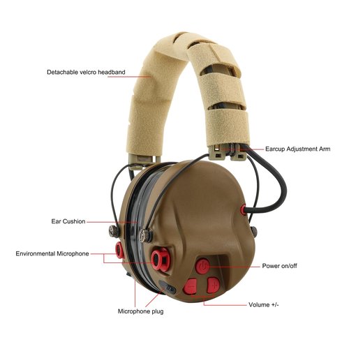 TACGZGJSM M300 Tactical Headset Noise-canceling Electronic Shooting Earmuffs for Hearing Protection Sound Amplification,Hunting,Airsoft(Coyote Brown)