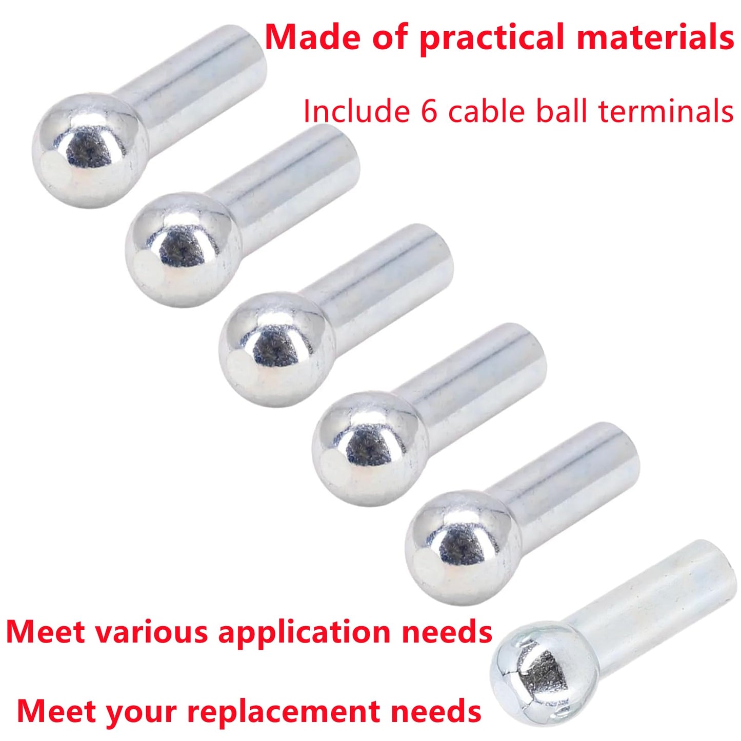 6 Pack Gym Cable Ball Stopper Gym Pulley Machine Stopper Cable Ball Terminals Wire Port Joint Parts Weight Machine Accessories Fitness Equipment Running Yoga Accessories for Home Gym Machine