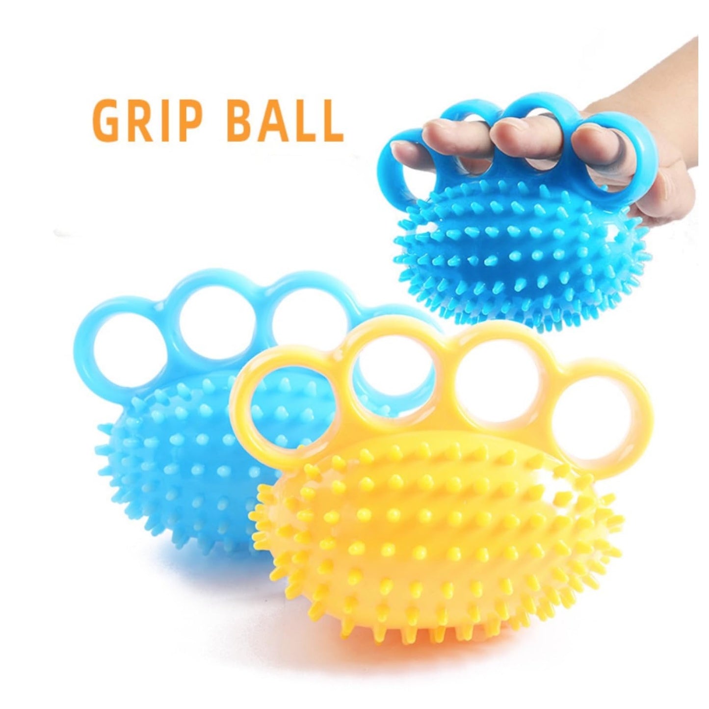 Hand Exercise Ball & Hand Grip Strengthener for Stress Relieve, Strength, Flexibility, Stroke Recovery, Arthritis, Anxiety, Physical Therapy and Muscle Massage as Rehabilitation Training Equipment, Set of 2