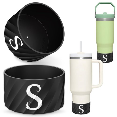 2-Pack Personalized Stanley Cup Accessories, Silicone Water Bottle Boot, Bottom Protector for Stanley Cup 30/40 oz, Stanley IceFlow Flip, Owala 40 oz Boot, and Hydroflask 12-24 oz (2.8-2.95 in)