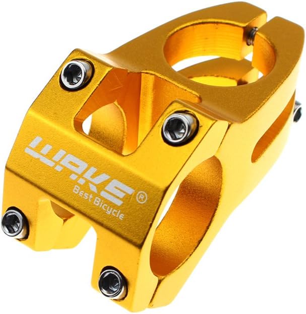 31.8 Stem 45mm Bike Stem Wake Mountain Bike Stem Short Handlebar Stem for Most Bicycle, Road Bike, MTB, BMX, Fixie Gear, Cycling (Aluminum Alloy, Black Blue Gold Red)