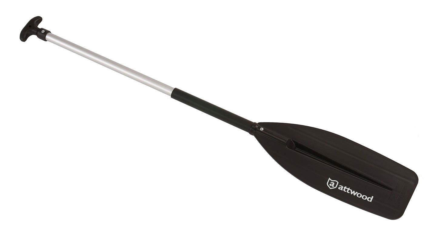 Attwood 4-Foot Aluminum Canoe Paddle, Heavy-Duty Marine Oar with Ergonomic Grip and Poly-Protective Shaft Cover, Model 11764-1