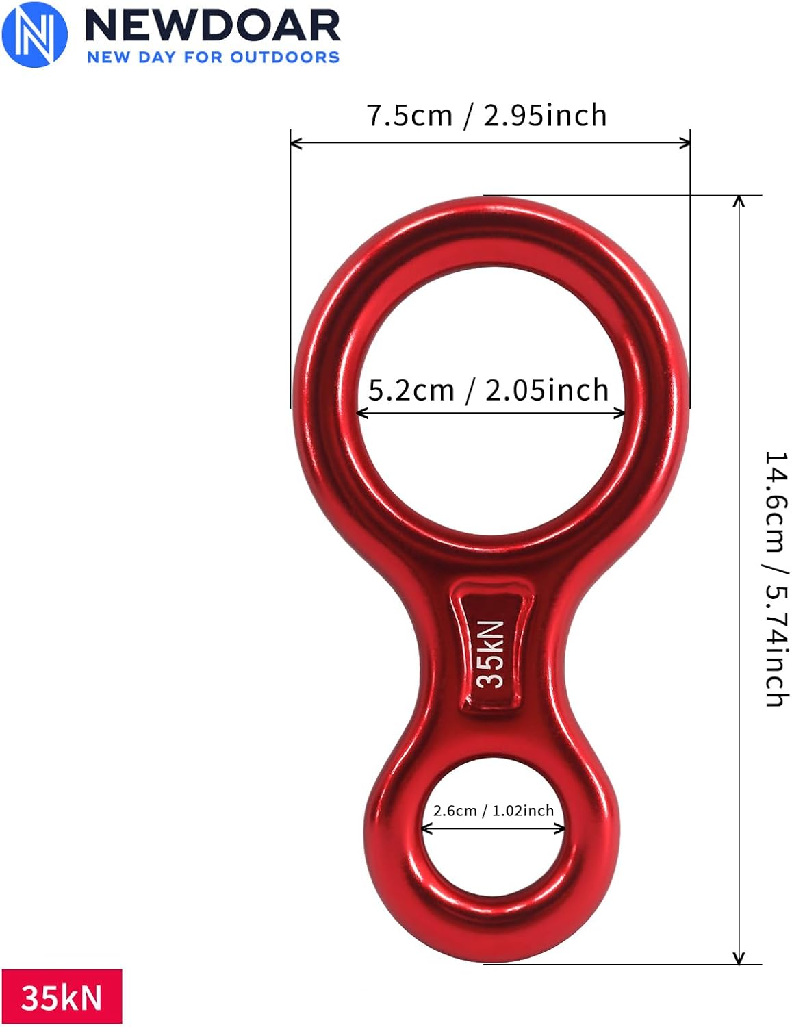 NewDoar Climbing Gear Downhill Equipment, Descender Rappel Rock Climbing Descending Belaying Equipment Rescue Figure 8 Descender Rigging Plate 35KN for Climbing Belaying and Rappeling Device