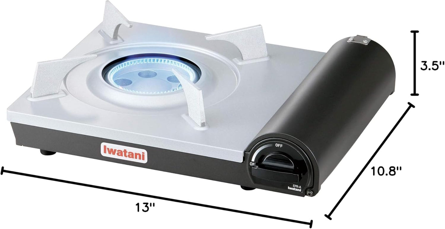 Iwatani America EPR Cassette Feu-EcoPremium Portable Butane Stove Cooktop, Black
