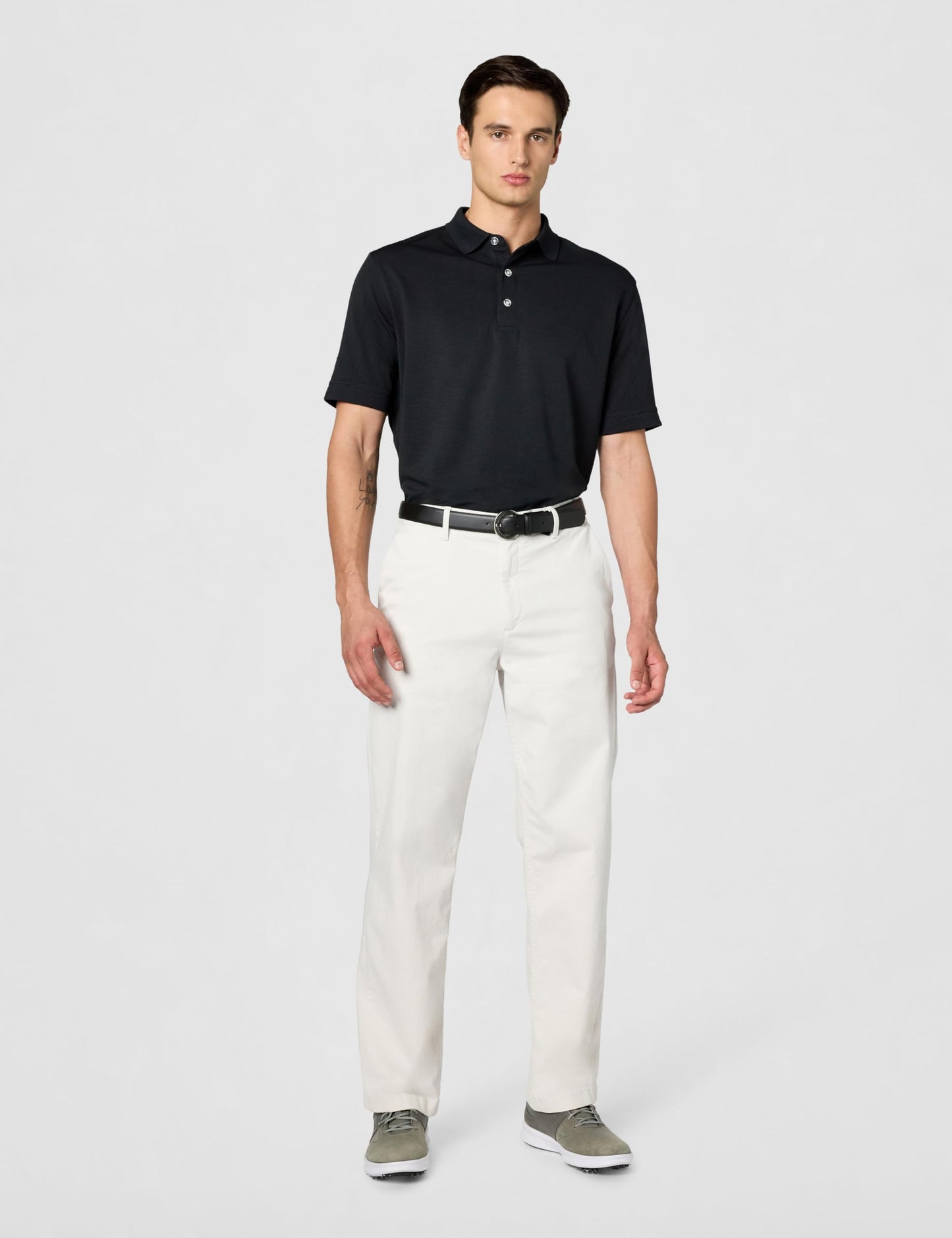 Callaway Men's Opti-Dri Stretch Ottoman Short Sleeve Golf Polo Shirt (Available in Big & Tall) Black