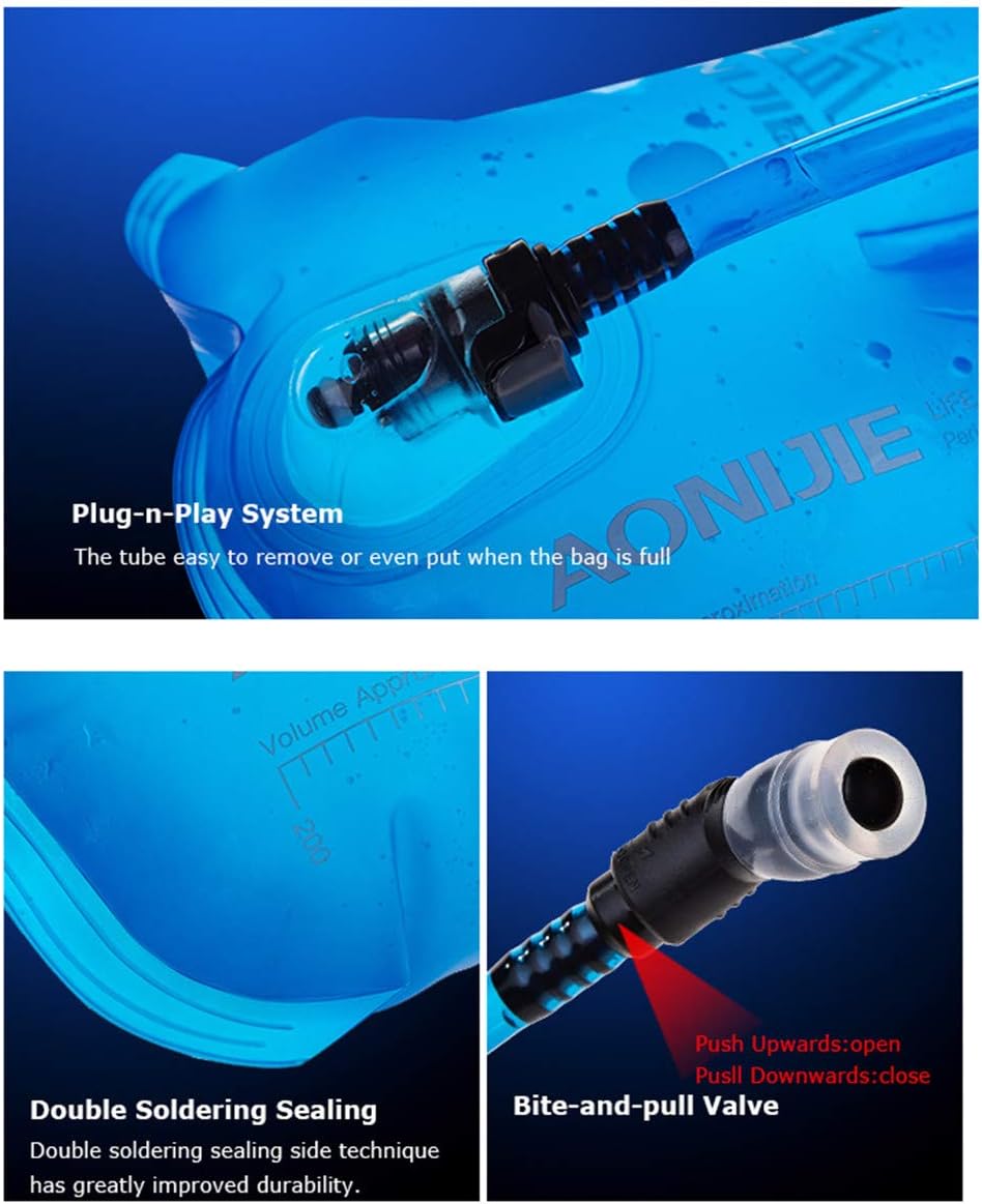 AONIJIE 1L/ 1.5L/ 2L/3L Folding Riding Running Water Bag Outdoor Mountaineering Backpack Drinking Bag (1.5L-TPU)