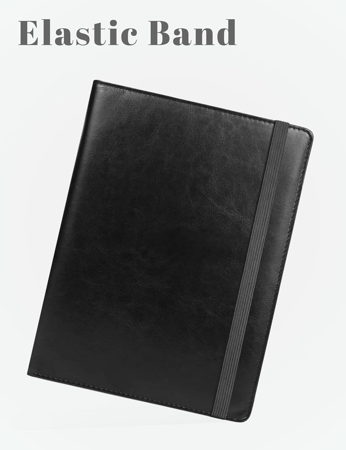 Small Clipboard Junior Padfolio Folio 7 x 9 Writing Pad Refillable, Mymazn Faux Leather Folder A5 for Notepad Legal pad 5 x 8 Junior Size Portfolio (Black)