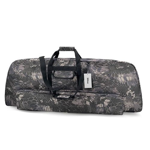 Silfrae Compound Bow Case Soft Bow Case Compound Bow Carry Bag with Arrow Pocket (Python Black, L)