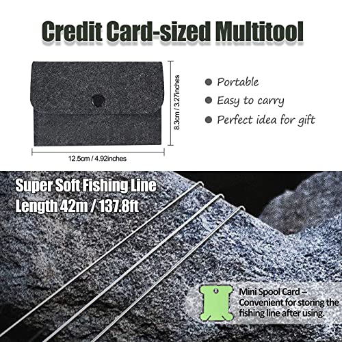 7PCS Survival Card Multitool Kit with Fishing Line & Gear for Camping and Hiking