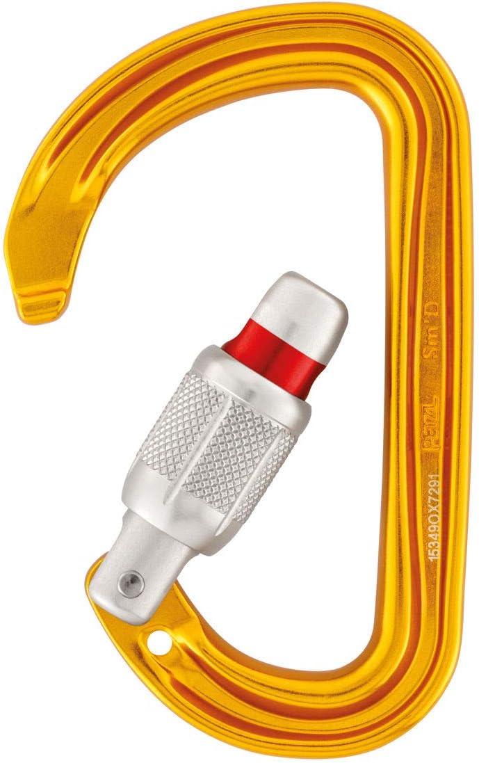 Petzl Sm'D Carabiner - Versatile, Lightweight, Compact, D-Shaped Locking Carabiner for Rock and Ice Climbing
