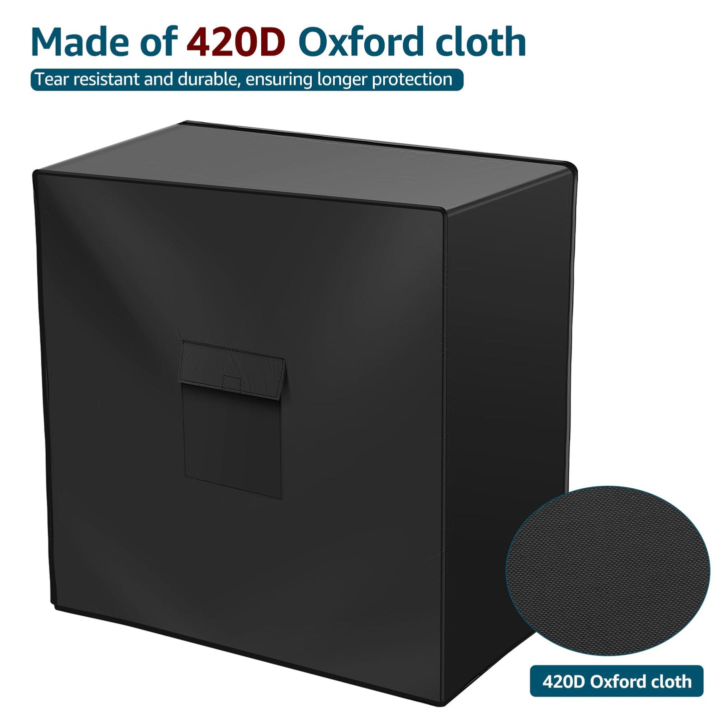 420D Oxford Cloth Cooler Cart Cover, Waterproof Patio Ice Chest Protective Covers, Black Patio Cooler Cover, UV Resistant Ice Chest Cover Fits Most 80 QT Drink Cooler with Wheels, 37L X 20W X36H in