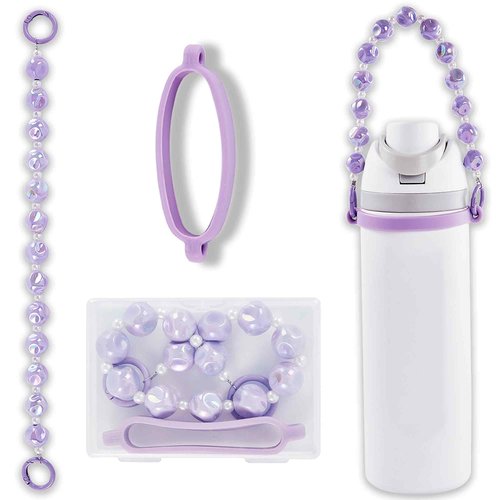 Bigwaves Bottle Silicone Handle Strap,Compatible Owala Freesip Water Bottle - Fits 16oz to 40oz, Water Bottle Carrier Grip Accessories for Running Bike, Gym Or Jogging (Purple)
