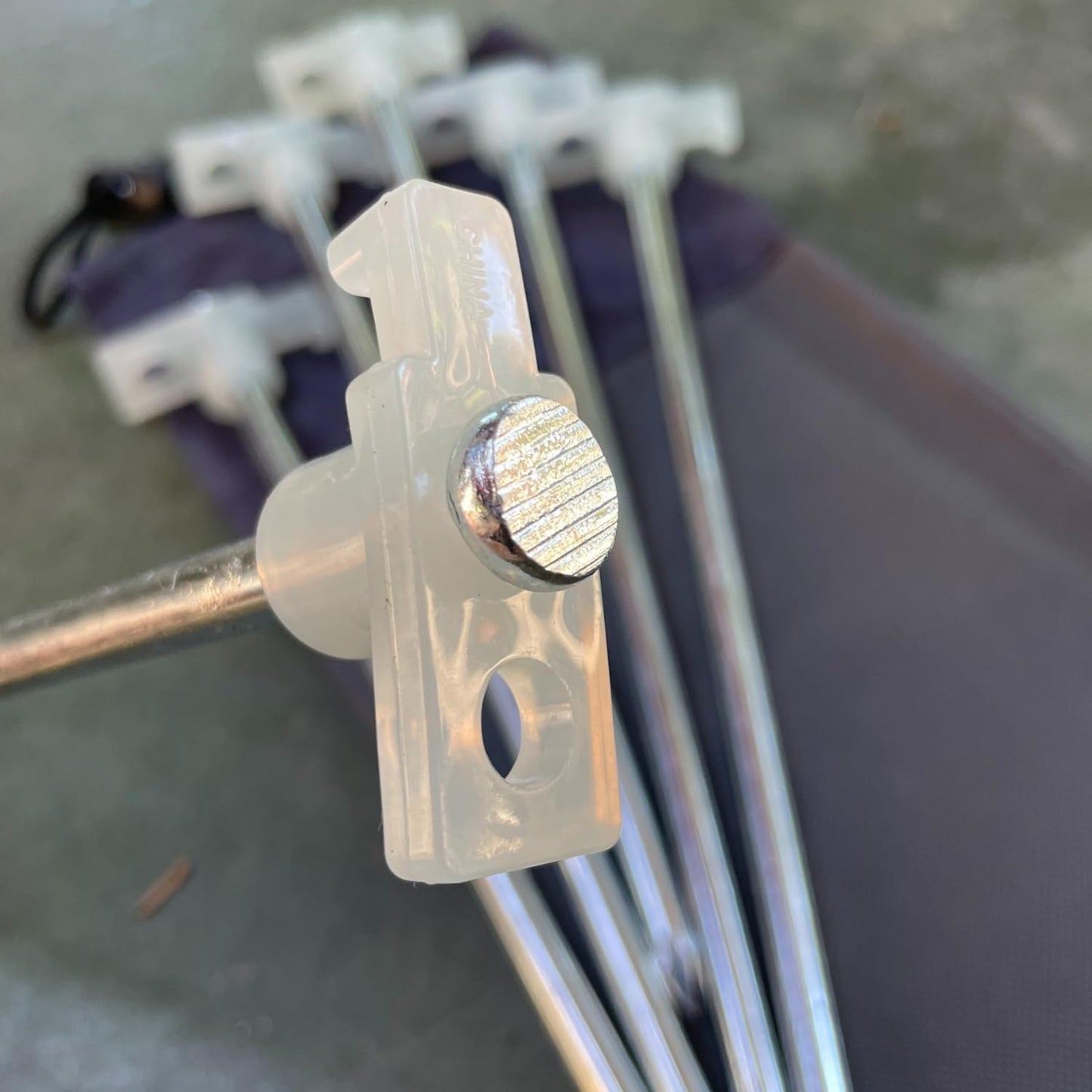 6-Pack Tent Stakes Heavy Duty 10.5" Steel Pegs with Glow-in-Dark Heads for Outdoor Mats, Tents, Rugs