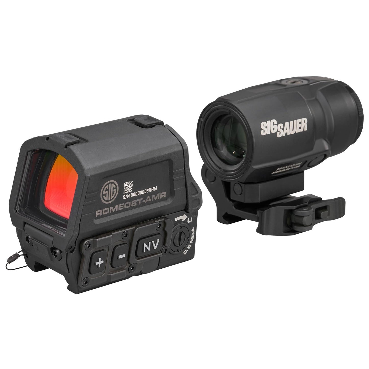SIG SAUER ROMEO8T-AMR 1x40mm Red Dot Sight & JULIET3T-MICRO 3x22mm Magnifier Combo | Waterproof Electro-Optics Kit with QBCD 2.0 Reticle & MOTAC | Durable Compact Sight Set for Tactical Use
