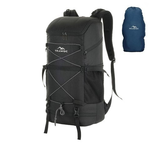 TRAWOC STEALTH 40L Travel Backpack for Men and Women, Laptop & Shoe Compartment Rain Cover,Casual Bag for trekking & Hiking