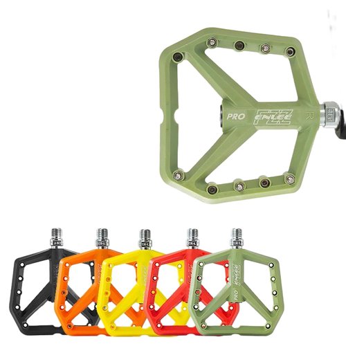ENLEE 9/16 Mountain Bike Ultra Light Nylon Pedal, 4.3 inches Widened Widened Ultralight Seal Bearing for MTB Bicycle Pedals Accessories (Yellow)
