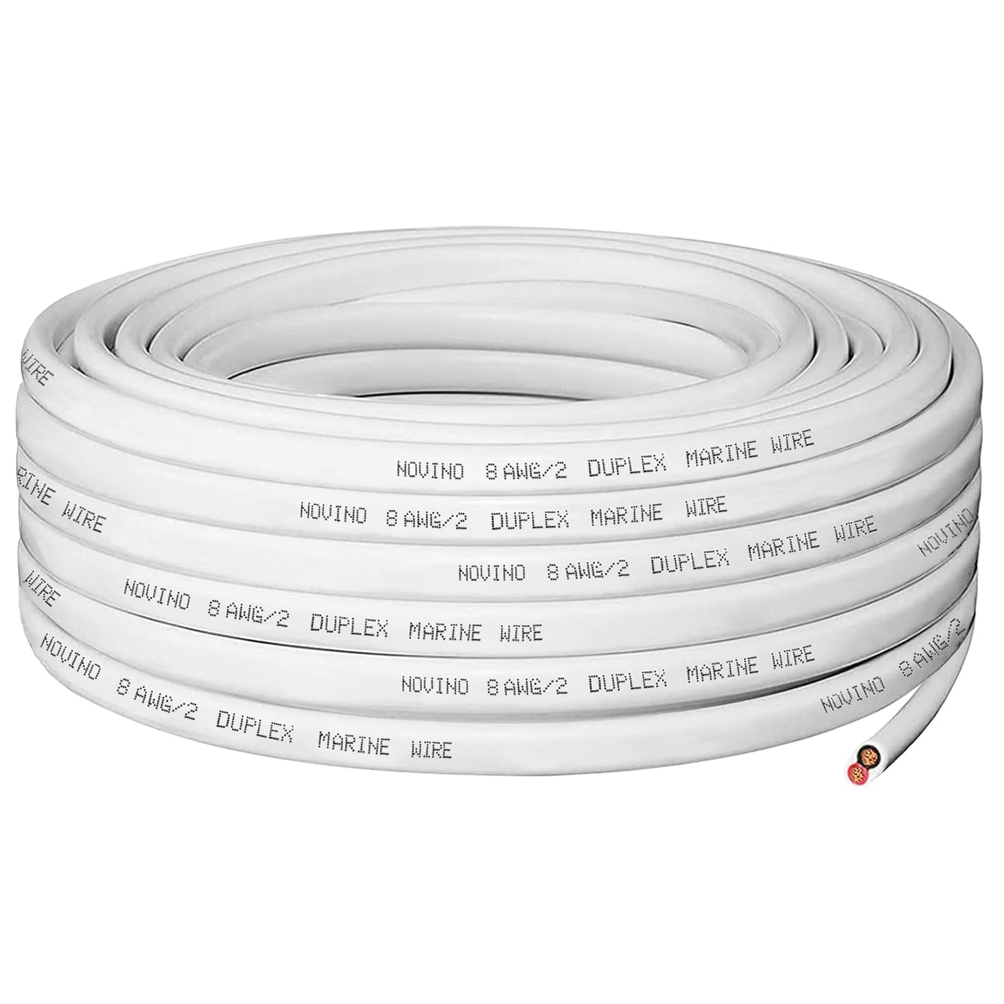 8 Gauge Marine Wire,8 AWG 15ft Duplex Marine Grade Wire Tinned Copper Oxygen-Free Insulated Red & Black Electrical Cable for Boat/Automotive/RV/Camper/Trailer