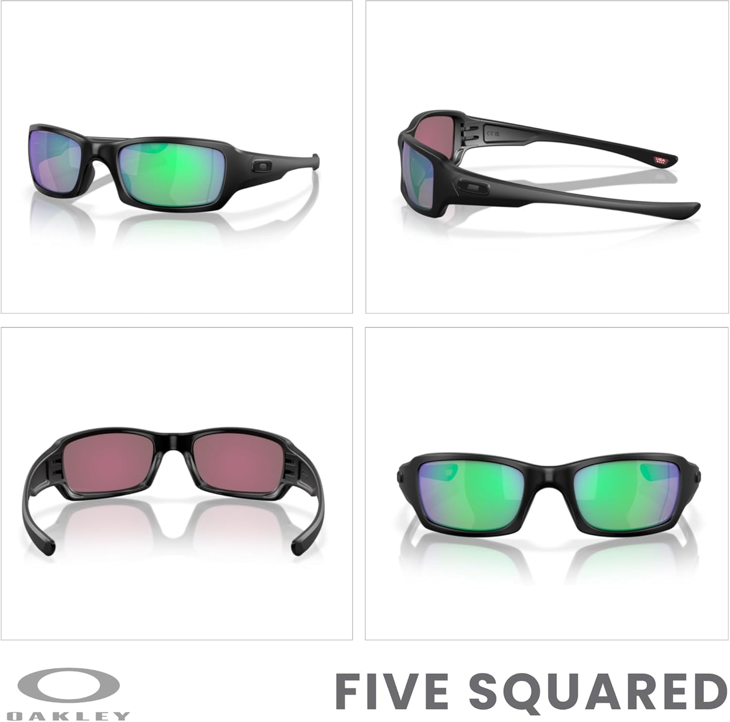 OAKLEY Fives Squared OO9238 Sunglasses For Men + BUNDLE Leash+ Bundle Accessory Leash Kit, Microfiber Pouch