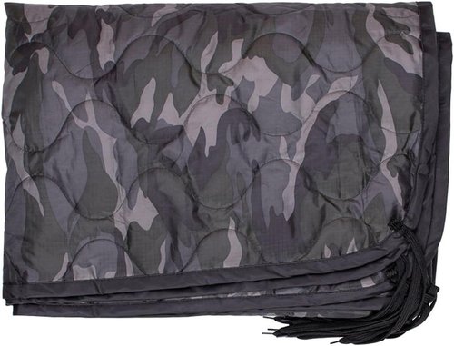Lightweight Ripstop Poncho Liner - Portable Quilted Blanket & Sleeping Bag, 82"x60" - Fiberfill Insulation