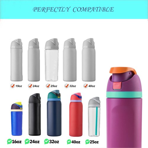 Bottle Seal Ring & Replacement Stopper & Button Compatible with Owala FreeSip 24oz 32oz Water Bottle Lid Mouth Stopper Accessories Sealing Gasket Silicone Plug BPA-Free (Black)