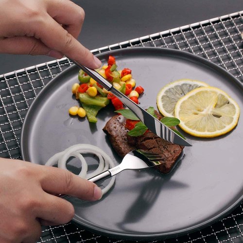 Maiyuansu Portable Flatware Set With Case 3-Piece Stainless Steel Travel Utensils Reusable Silverware Set for Lunch Camping Picnic, Silver