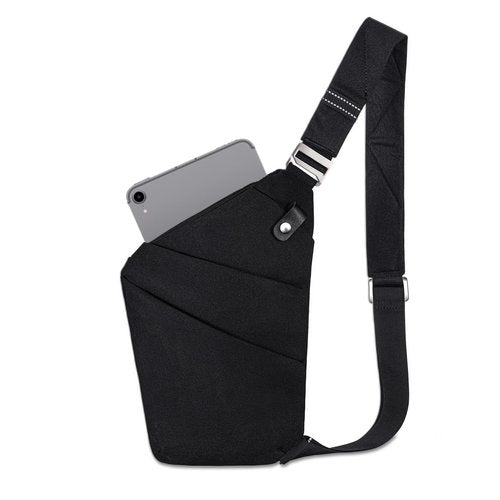 Sling Bag Cross Body Bag, Anti Theft Crossbody Bags for Travel Lightweight Chest Shoulder Bags for Women Men (Black simple)