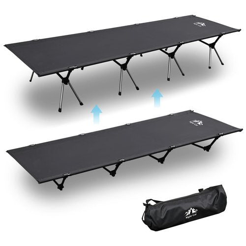 Night Cat Camping Cot Bed - Portable Folding Sleeping Cots for Adults 1-Person Outdoor Elevated Off-Ground Beds Easy Set-up Army Sleeping Bed 87"x28"