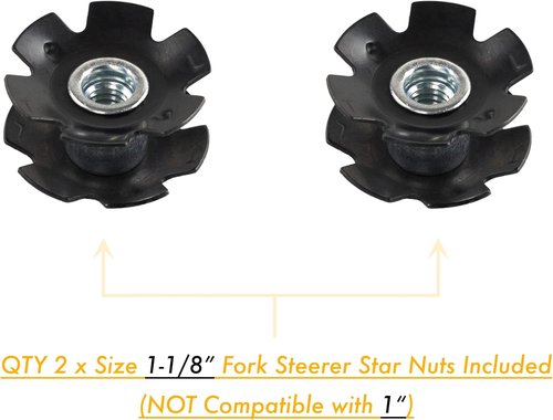 BikeHand Bike Bicycle Fork Star Nut Setting Installer Install Tool with 2 Free Star Nuts - Size 1-1/8”