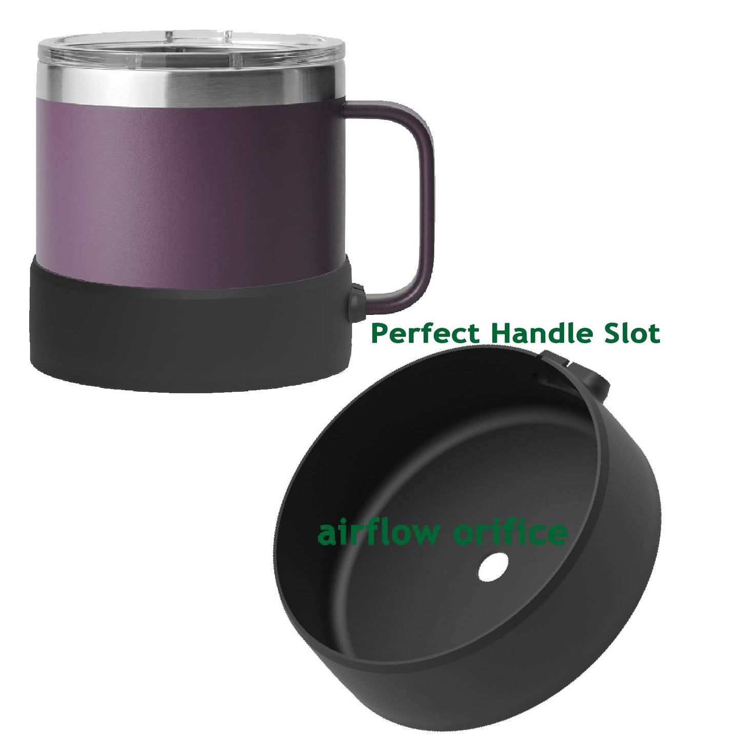 Mug Protective Boot Compatible with YETI Rambler 14 oz Silicone Boot Bottom Sleeve/YETI Rambler 14 oz Stackable Mug Bottom Protector/Anti-Slip Bottom Sleeve Cover /YETI Rambler 14 oz Accessories
