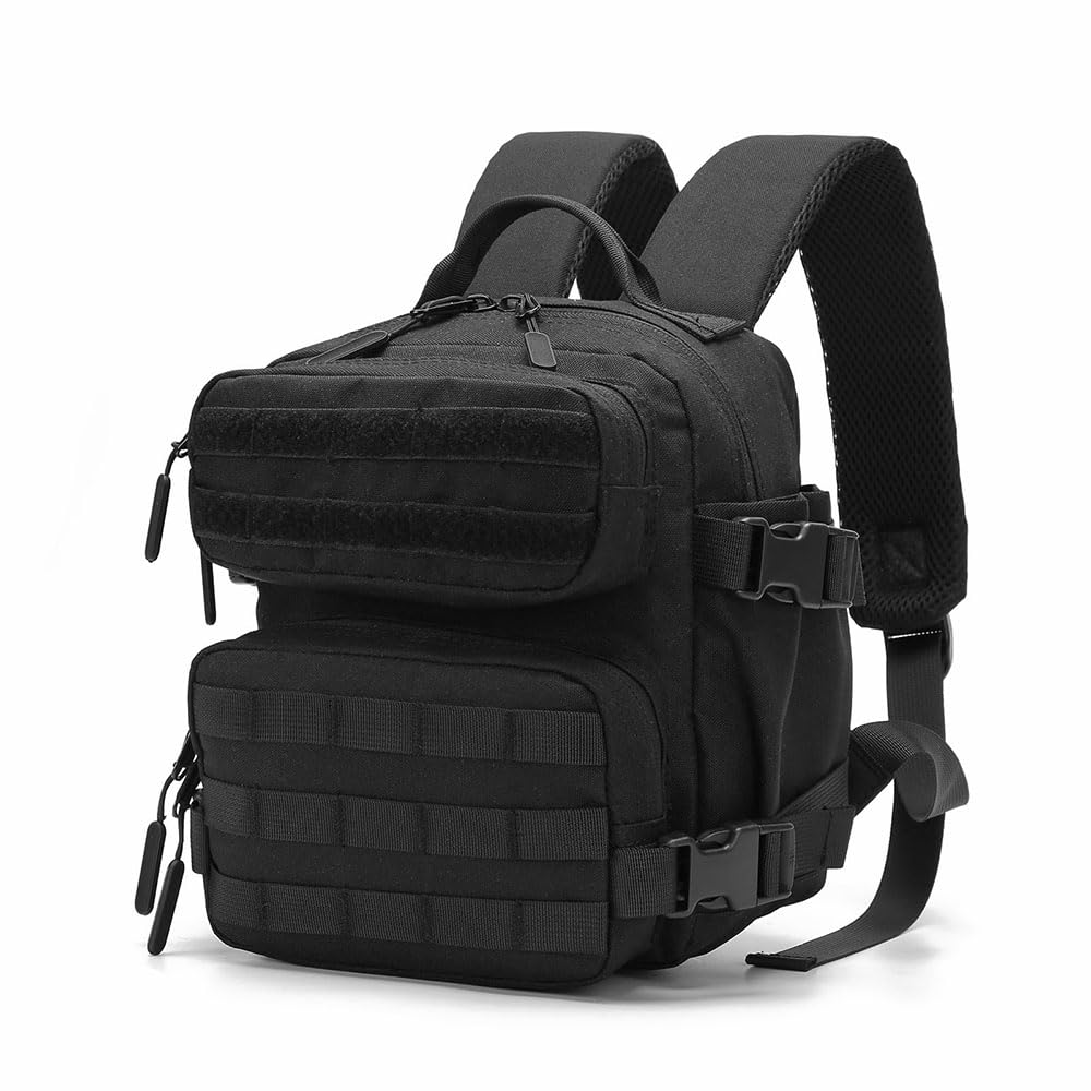 9L Mini Backpack for Men and Women, Small Backpack for Gym Hiking Travel Sports Running (Black)