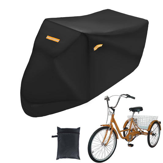 Adult Tricycle Cover Electric Tricycle Covers, Strong UV Protection & Windproof, Waterproof, Heavy Duty Oxford Cloth Tricycle Cover, Black