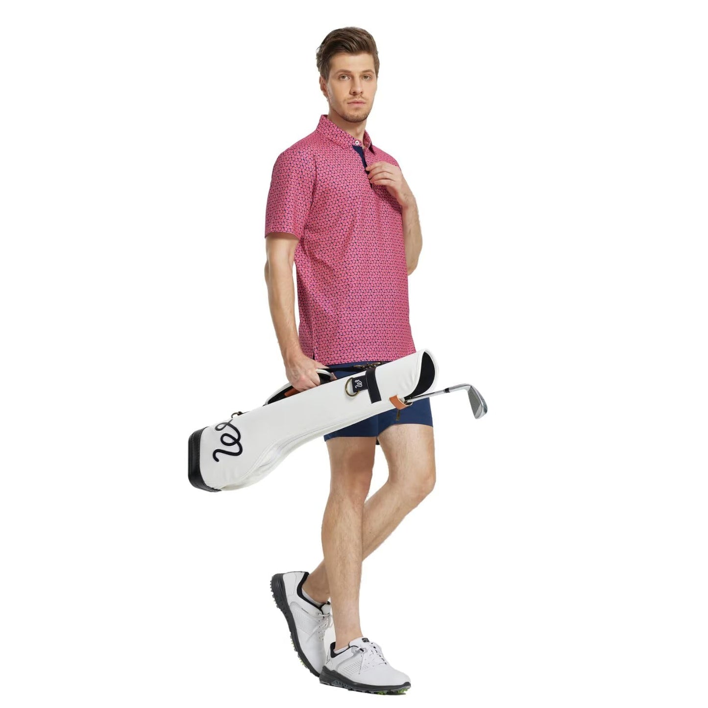 M MAELREG Polo Shirts for Men Quick Dry Fit Short Sleeve Performance Moisture Wicking Print Men’s Golf Shirts
