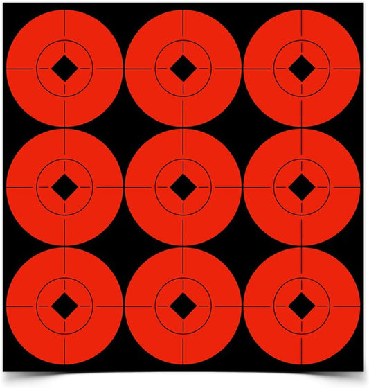 Birchwood Casey Target Spots Orange Bright High-Contrast Self-Adhesive Bull's Eyes Paper Shooting Targets