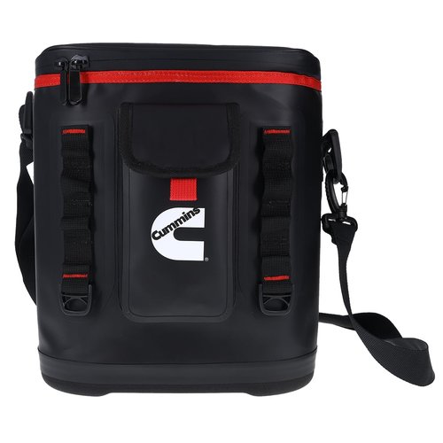 Cummins Portable Soft Cooler Bag CMN34718 12-Can Double-Laminated Insulated Cooler with Strap, 48-Hour Ice Retention Adult Insulated Thermal Bag for Work Camp Beach - Black