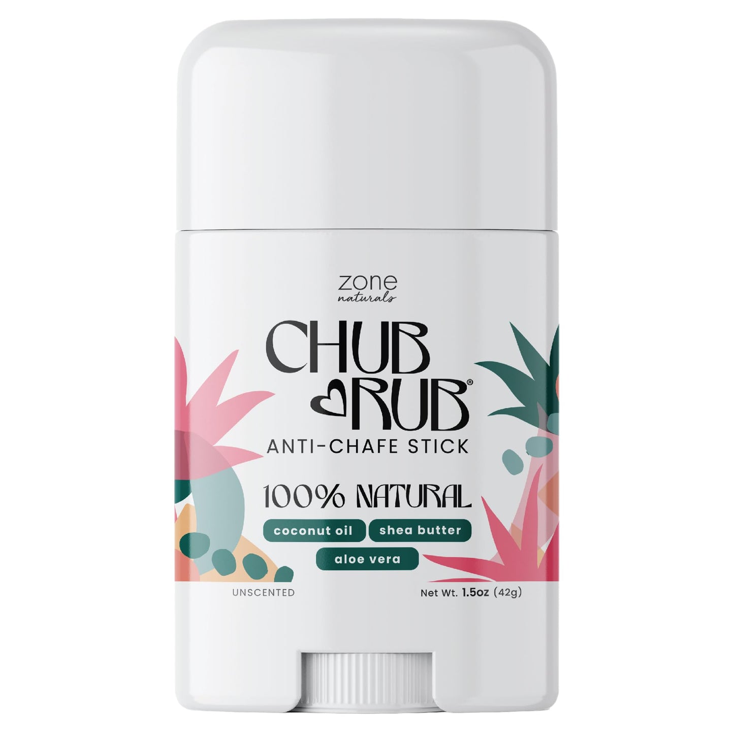 Zone Naturals Chafing Stick - 100% Natural Chub Rub Stick - Friction Defense Anti Chafing Stick Reduces Rubbing and Irritation - 1.5 Ounce