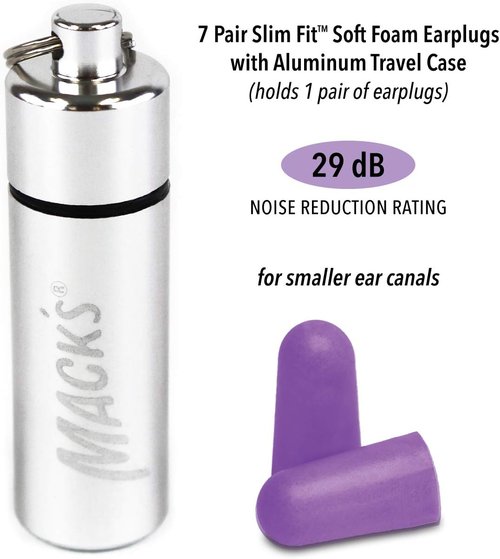 Mack’s Slim Fit Soft Foam Shooting Earplugs, 7 Pair with Travel Case – Small Ear Plugs for Hunting, Tactical, Target, Skeet and Trap Shooting | Made in USA