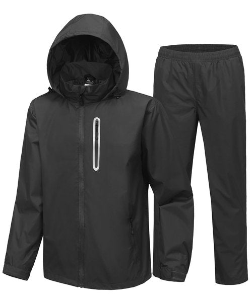 ZITY Rain Suit for Men Women Unisex Waterproof Golf Rain Gear Lightweight Breathable Mesh Waterpoof Zipper Pockets Black XXL