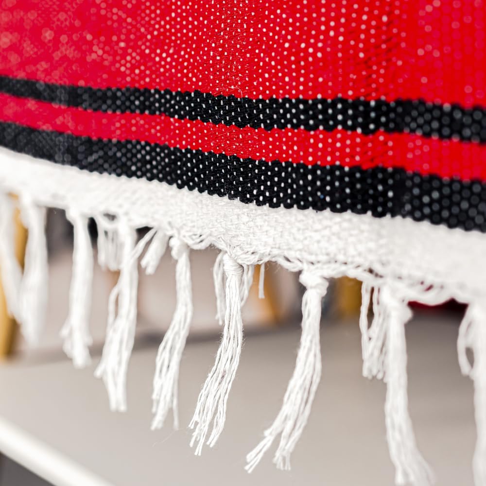 Airooglee 69" L x 51" W Large Mexican Blanket - Perfect as Yoga Outdoor Beach Serape Picnic Camping Woven Blanket, Boho Home Décor - Red