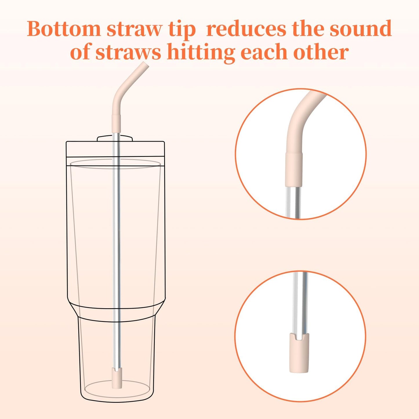 5PCS Bright Color Silicone Metal Strawing Tips, Rubber Straw Tips/Reusable Rubber Straw Sleeve for 8-10mm Diameter Straws, Siliconeing Straws Extenders for Metal Strawings, Silicone Extender Tipings